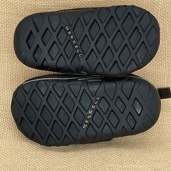 Boys Merrell Shoes Toddler Sz 5 Jungle Strap Hook and Loop Junior Espresso Brown - Picture 4 of 9